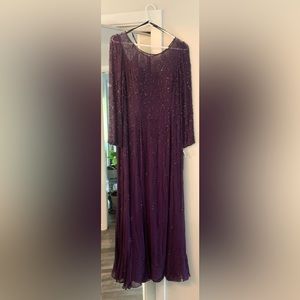 New gorgeous plum beaded gown. Size 12.